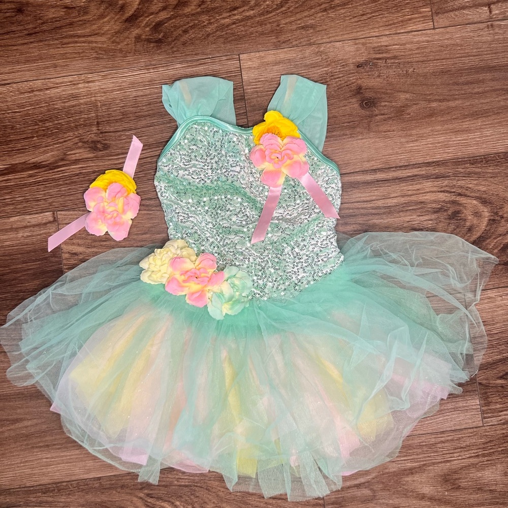 Weissman Mint and Pastel Kids Dance Costume